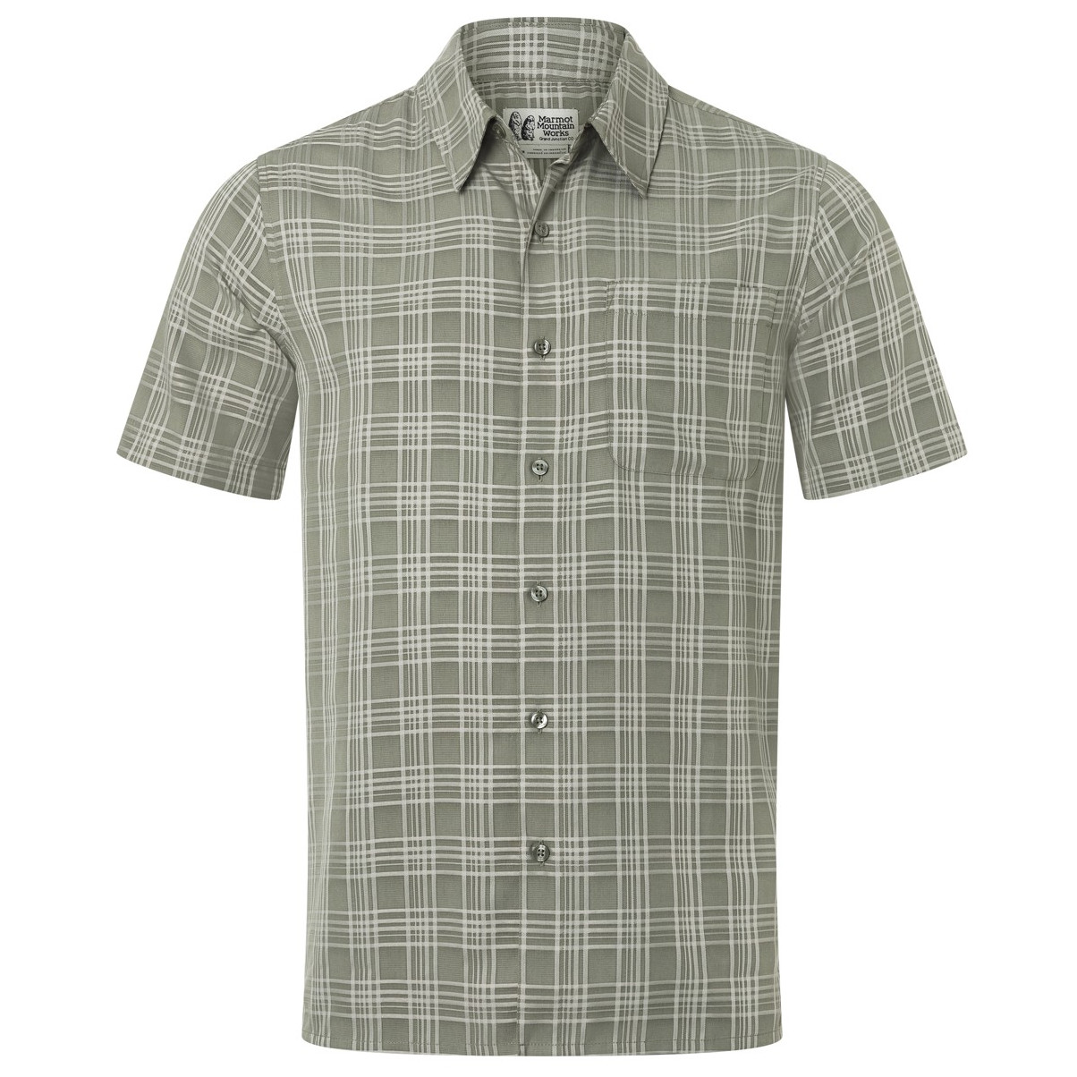 Pánská košile Marmot Eldridge Novelty Classic SS Velikost: L / Barva: zelená/bílá