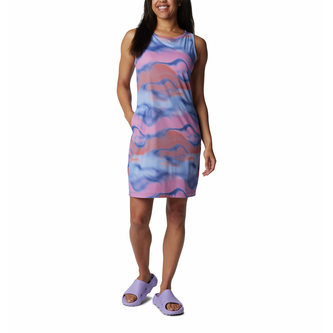Dámské šaty Columbia Chill River Printed Dress Velikost: M / Barva: modrá/růžová