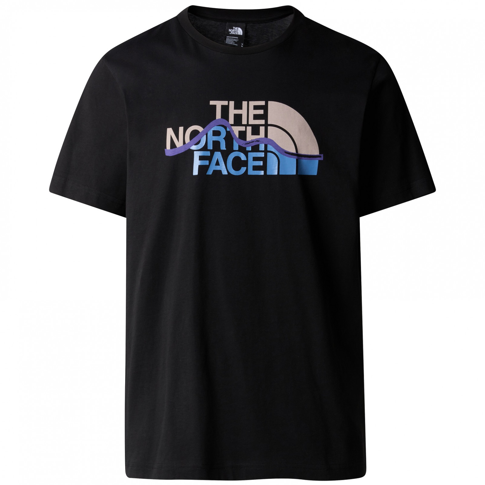 Pánské triko The North Face M S/S Mountain Line Tee Velikost: XL / Barva: černá