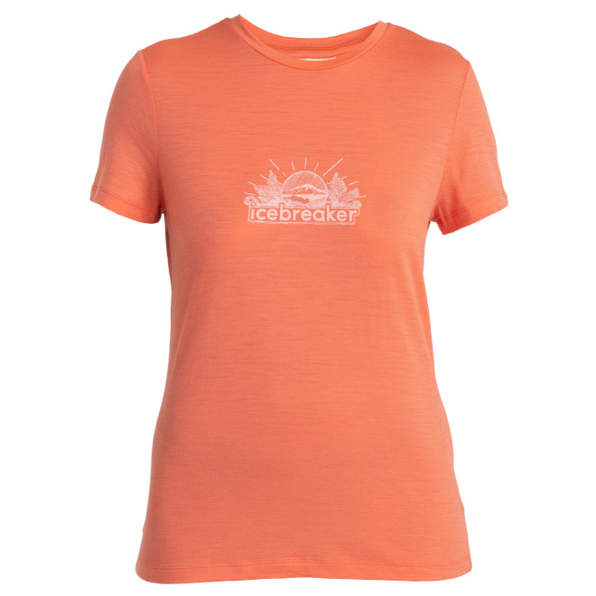 Dámské funkční triko Icebreaker Women Merino 150 Tech Lite III SS Tee IB Grown Naturally Velikost: XS / Barva: oranžová