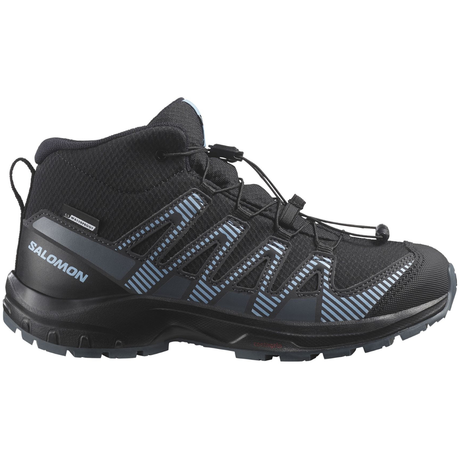 Dětské boty Salomon Xa Pro V8 Mid Waterproof Velikost bot (EU): 33 / Barva: černá/modrá