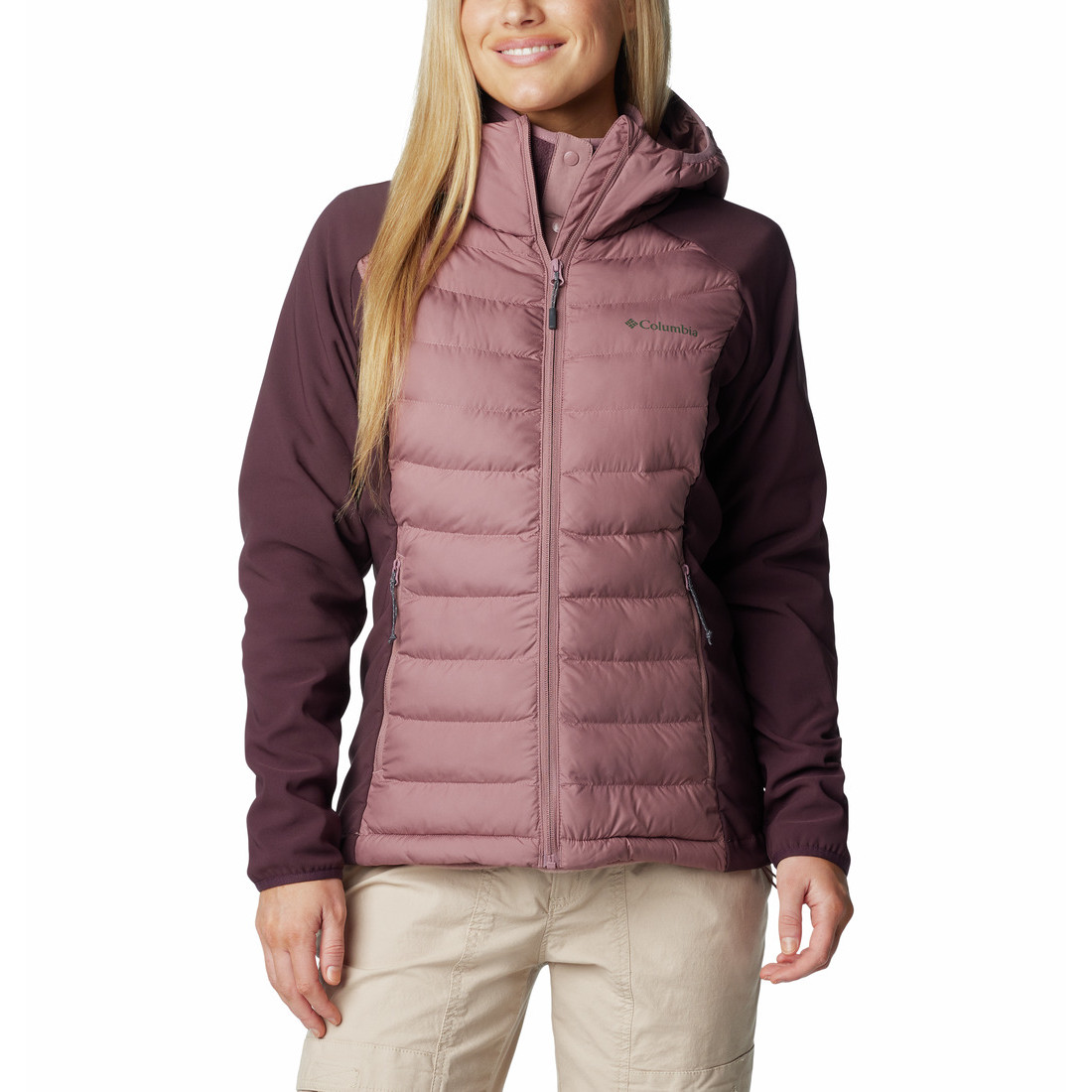 Dámská zimní bunda Columbia Powder Lite™ II Hybrid Hooded Jacket Velikost: L / Barva: fialová