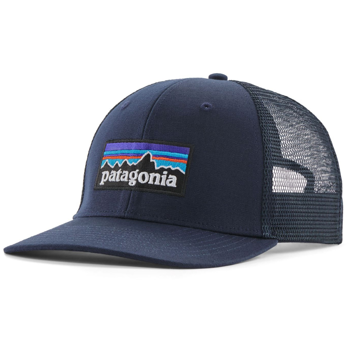 Kšiltovka Patagonia P-6 Logo Trucker Hat Barva: modrá/šedá