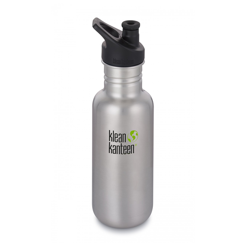 Láhev Klean Kanteen Classic 532 ml Sport Cap Barva: stříbrná