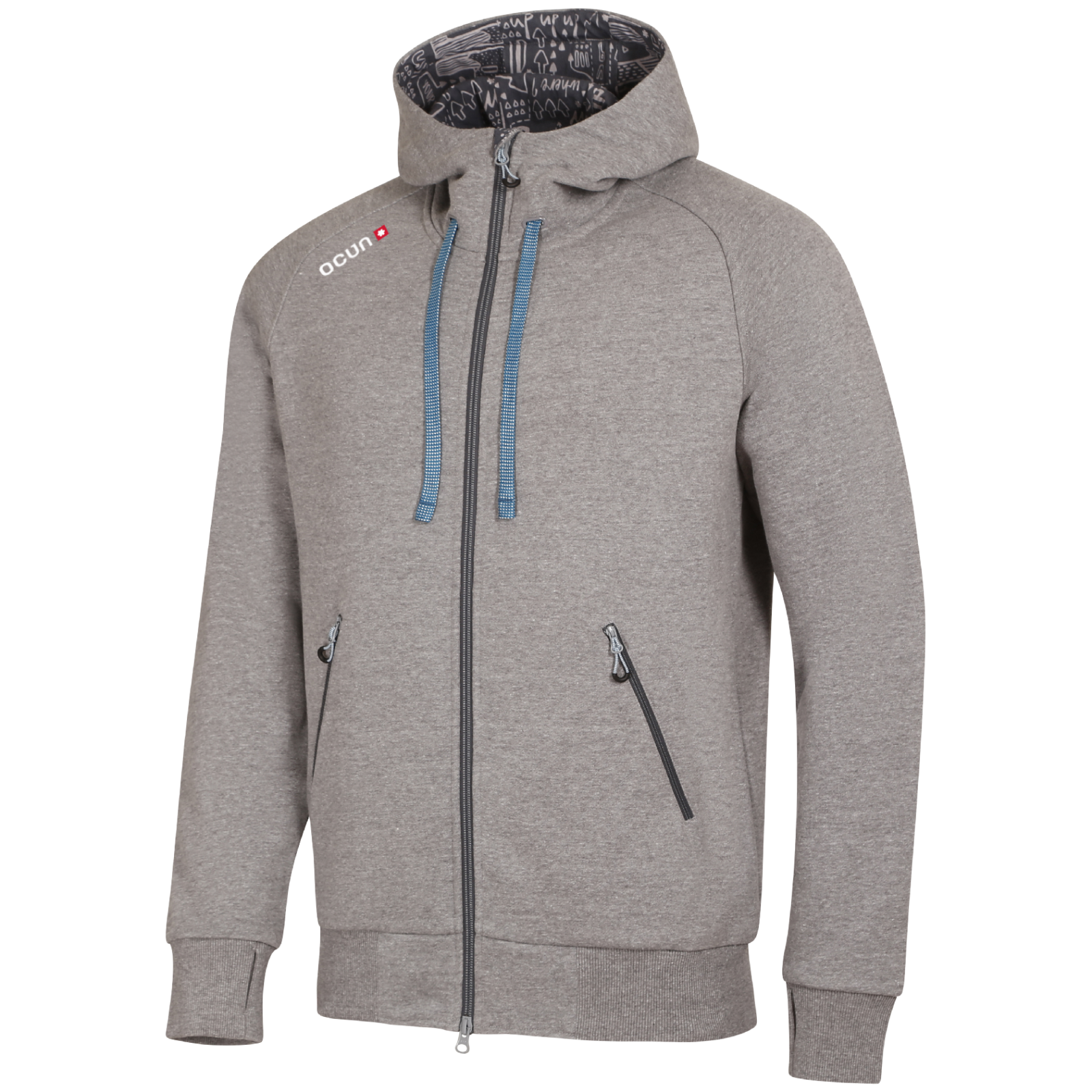 Pánská mikina Ocún Hoddie Zipper Men Velikost: L / Barva: šedá